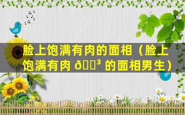 脸上饱满有肉的面相（脸上饱满有肉 🌳 的面相男生）